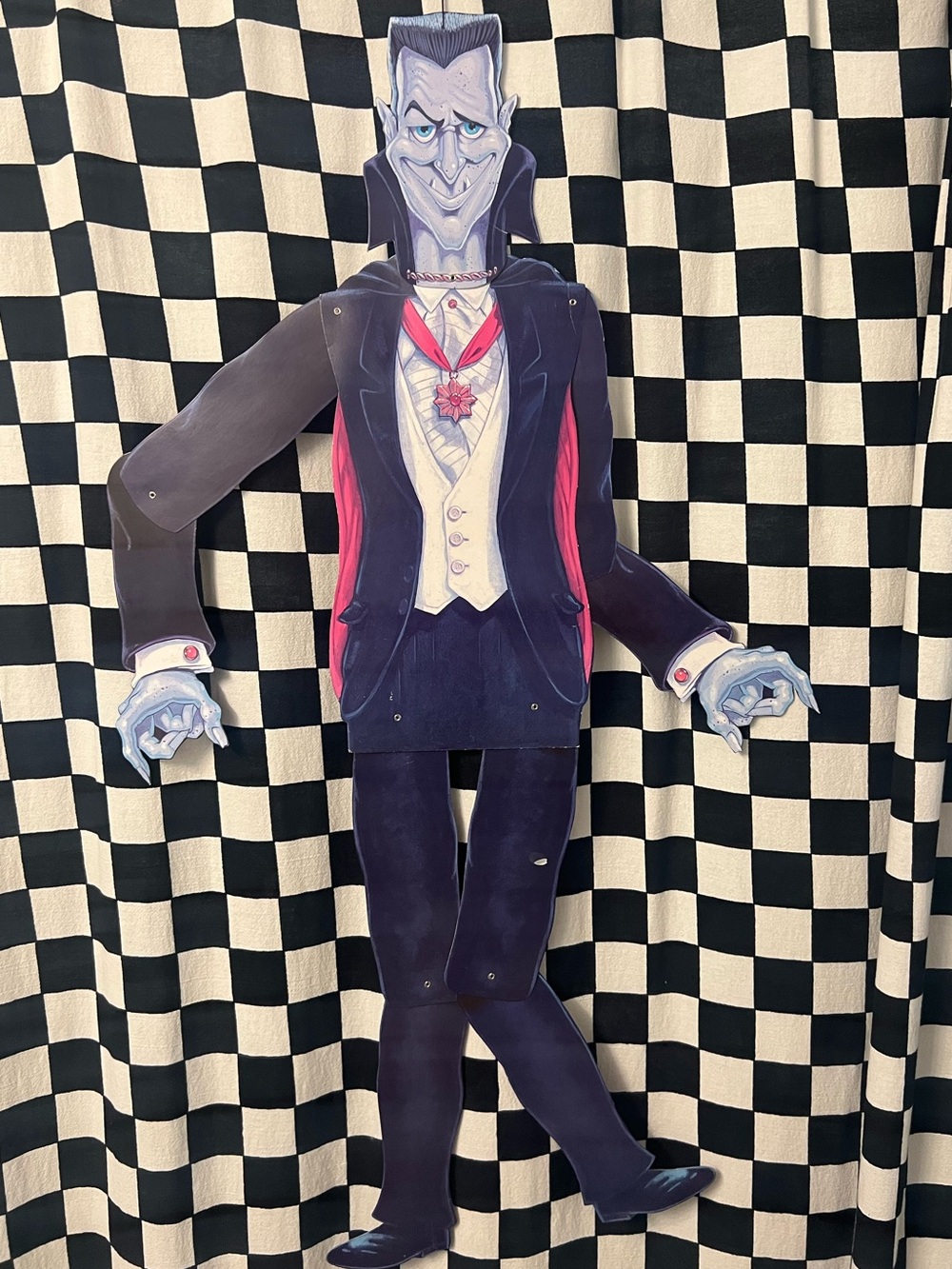 Vintage Beistle Dracula Jointed Die Cut Halloween Decor